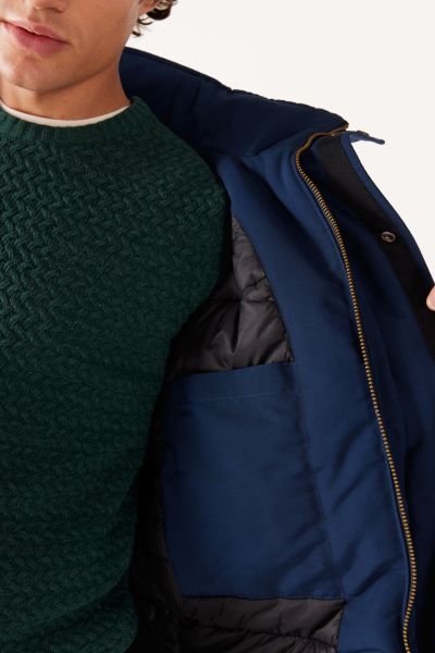 Wrangler W40BWW114 Lacivert  Erkek Yarı Balıkcı Boydan Fermuarlı ve Düğmeli Mont