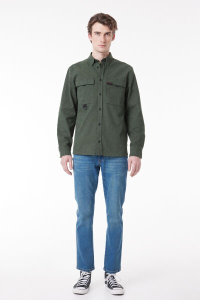 Wrangler W12S053XT Orta Mavi Erkek Texas Slim Kot Pantolon