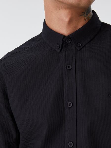 Loft 2030872 Siyah Erkek Regular Fit Normal Yaka %100 Pamuk Keten Gömlek