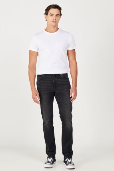 Wrangler W12S04958 Koyu Gri Erkek Texas Slim Jean Kot Pantolon