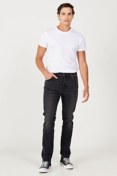 Wrangler W12S04958 Koyu Gri Erkek Texas Slim Jean Kot Pantolon