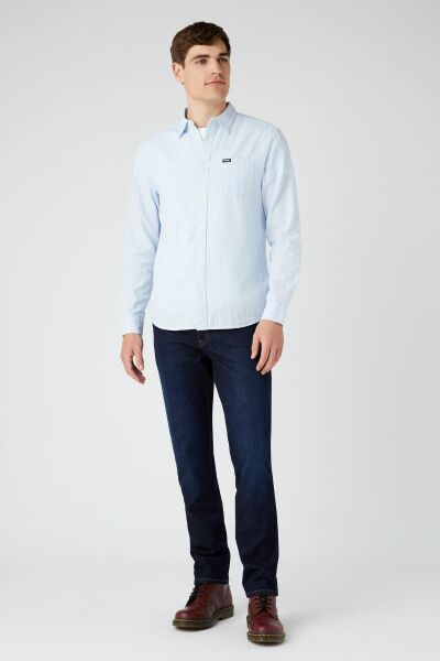 Wrangler W12SAO990 Koyu Mavi Erkek Texas Slim Jean Kot Pantolon