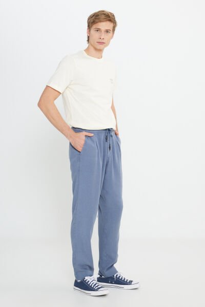 Wrangler W221266TF İndigo Erkek Beli Lastikli Chino Jogger Pantolon