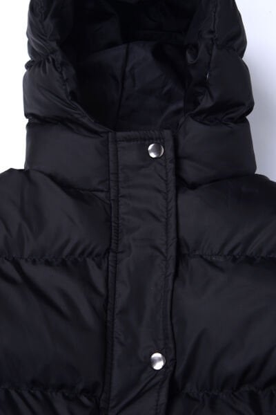 Hanece Kids 723276 9-13 Yaş Siyah Çıtçıtlı Kız Çocuk Şişme Mont