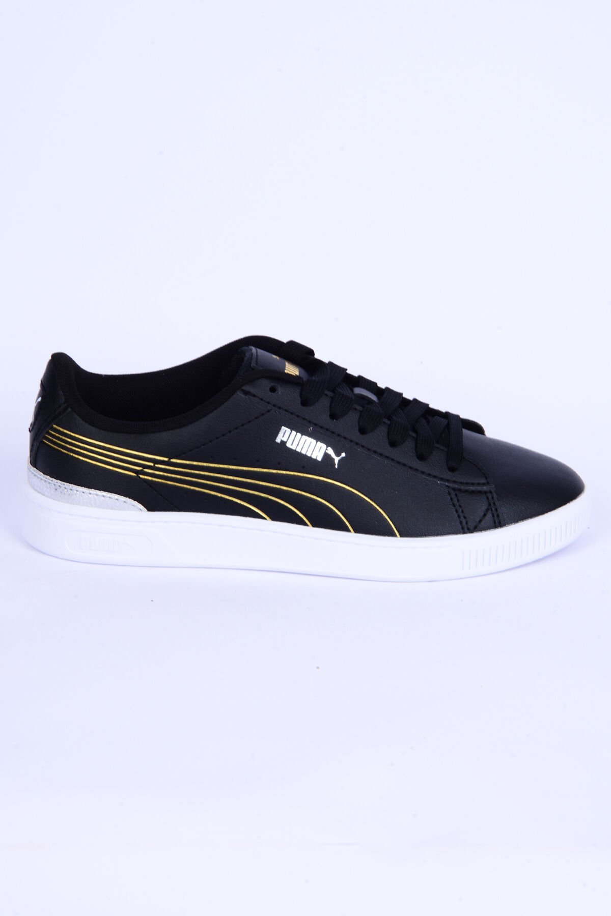 Puma 395085-02 Vikky V3 Metalic Shine Sneakers Rahat Taban Hafif Esnek Siyah-Gold Kadın Günlük Spor Ayakkabı