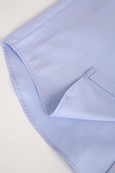 Allday BDX51007K Mavi Kadın Gizli Düğme Detaylı Uzun Gömlek