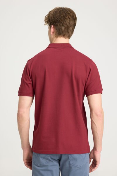 Wrangler W7D5K4XX2T606 Bordo Erkek Regular Fit Normal Kesim Polo Yaka %100 Pamuk Tişört