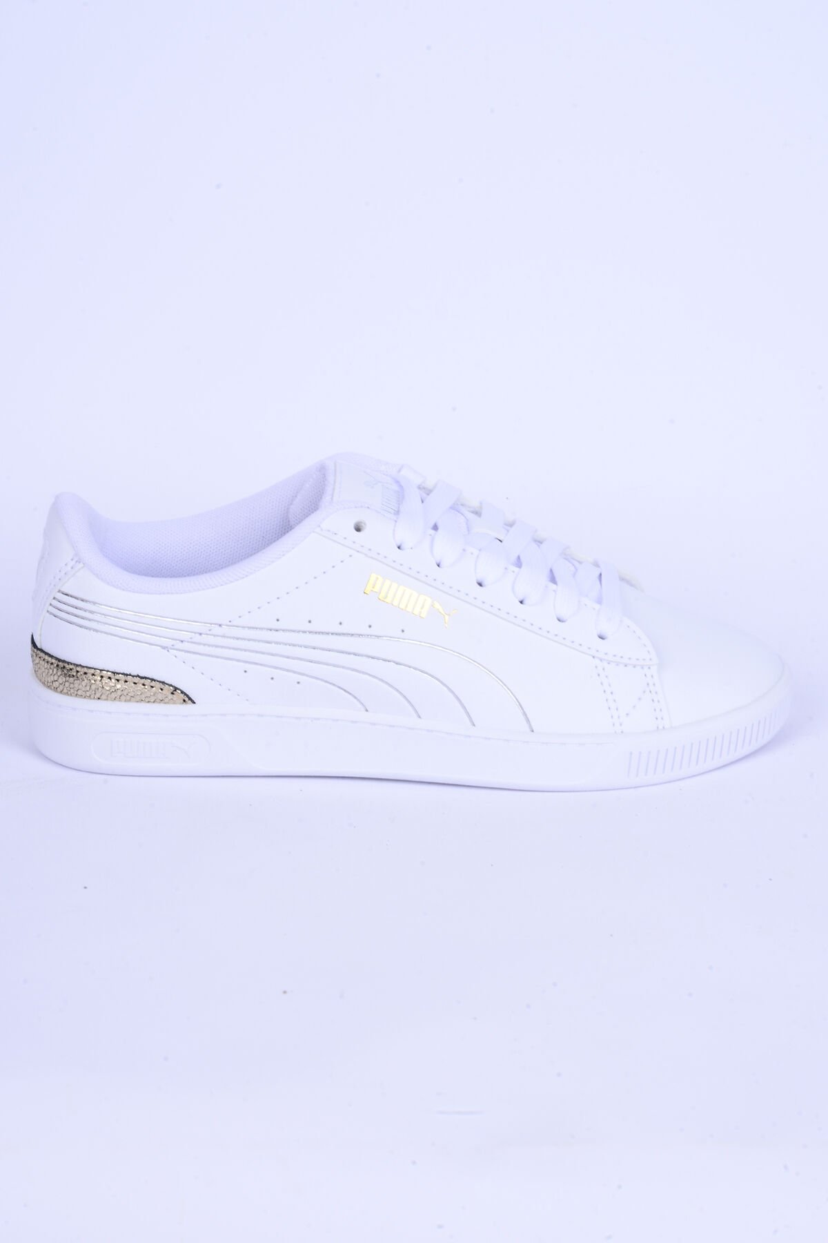 Puma 395085-01 Vikky V3 Metalic Shine Sneakers Rahat Taban Hafif Esnek Beyaz-Gold Kadın Günlük Spor Ayakkabı