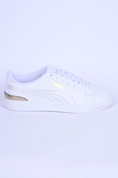 Puma 395085-01 Vikky V3 Metalic Shine Sneakers Rahat Taban Hafif Esnek Beyaz-Gold Kadın Günlük Spor Ayakkabı