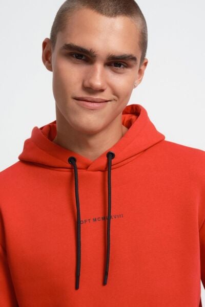 Loft 2034269 Kırmızı Kapüşonlu Erkek Sweat