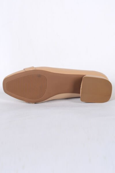 Pierre Cardin 55151 Bej Kadın Toka Detaylı Rahat Taban Topuklu Ayakkabı