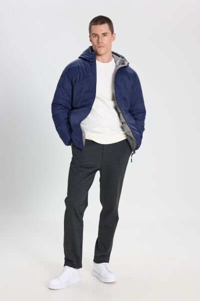 Wrangler W242643900 Mavi Erkek Çift Taraflı Multi Boydan Fermuarlı Gizli Kpüşonlu Mont