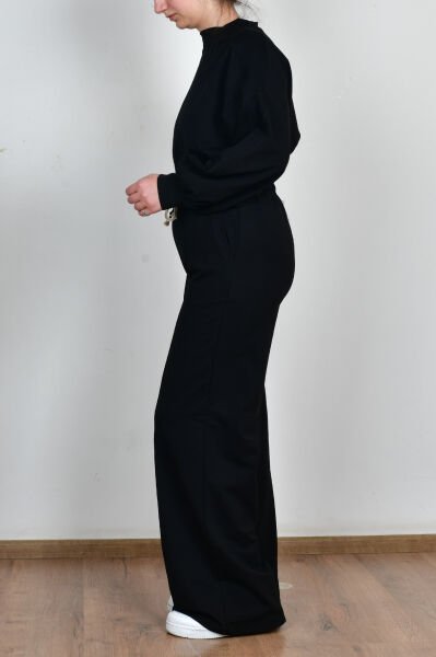 Allday BOB73028AL0 Siyah Kadın Yumuşak Dokulu Bol Paça Eşofman Altı