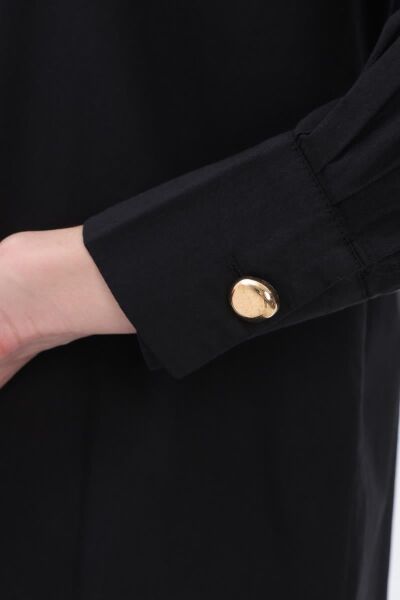 Allday 25DX51290AL0 Siyah Kadın Gizli Cepli Ve Gizli Düğme Detaylı Gömlek