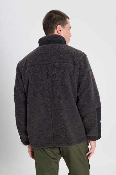 Wrangler W232218003 Antrasit Erkek Boydan Fermuarlı İç Yün Kaplamalı Dıştan Çok Cepli Sperha Polar Ceket