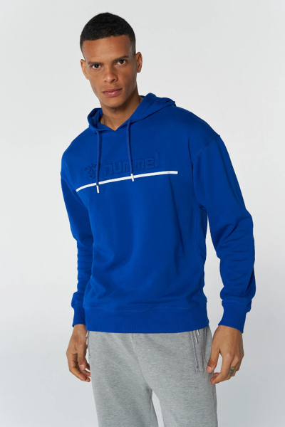 Hummel 921645-7788 Lacivert Önü Hummel Baskılı Kapüşonlu Erkek Sweat