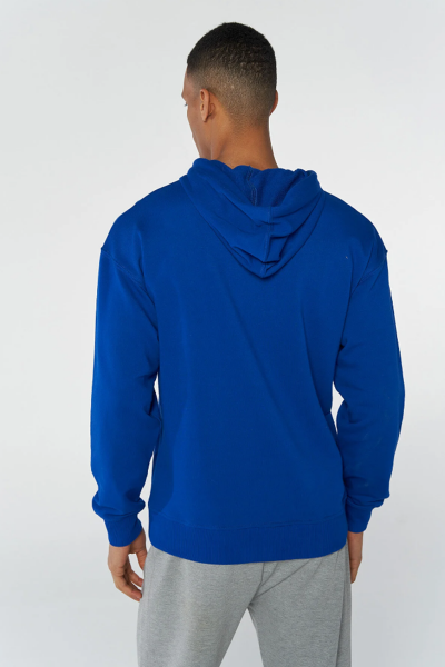 Hummel 921645-7788 Lacivert Önü Hummel Baskılı Kapüşonlu Erkek Sweat