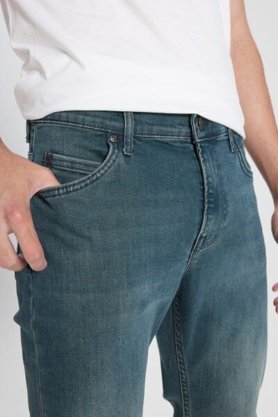 Lee L70115858 Koyu Mavi Erkek Rider Denim Plant Normal bel Daralan Paça Kot Pantalon