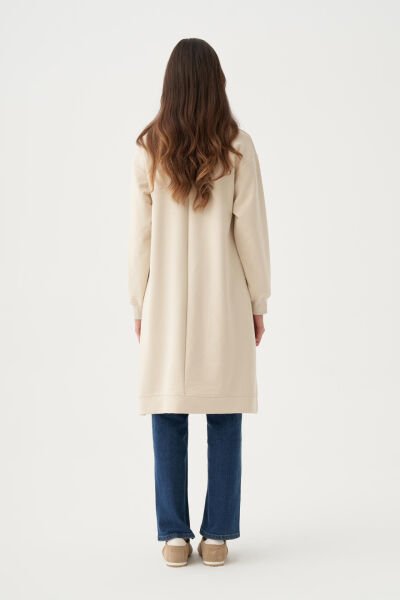 Allday B50299A0 Taş Kadın Pamuklu Nakışlı Uzun Tunik