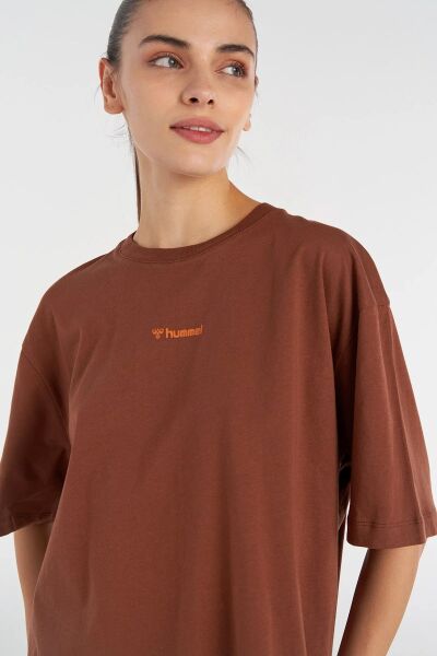 Hummel 911923 HMLARİA Kahverengi Kadın Bisiklet Yaka Kısa Kol Tshirt