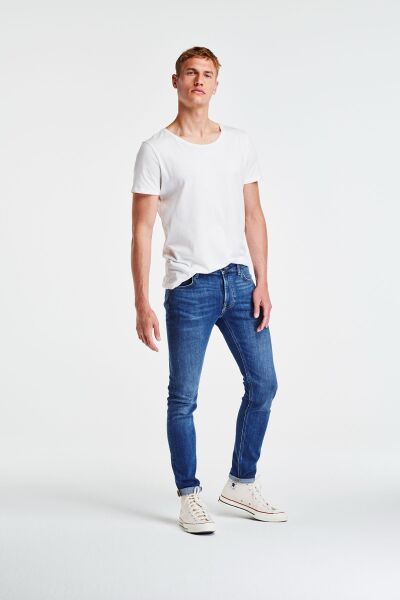 Lee L736204037G49 Mavi Erkek Melone Straight Fit Düz Kesim Yüksek Bel Esnek Pantolon