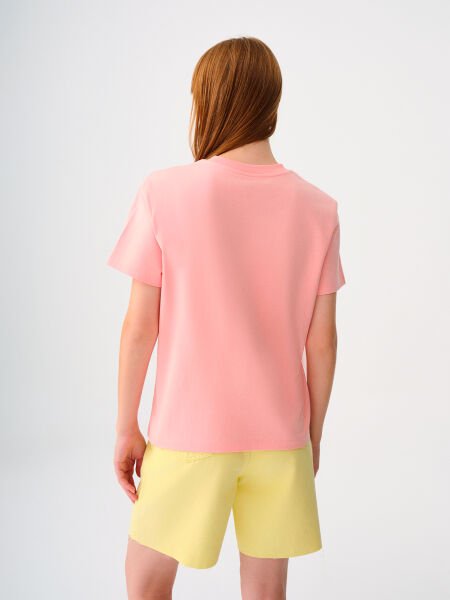 Loft LF2036285 Pembe Kadın Bisiklet Yaka T-shirt
