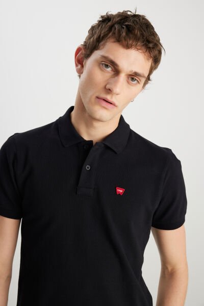 Wrangler MW7D5K4XX2T001 Siyah Erkek Kırılmaz Polo Yaka T-shirt