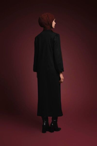 Armine 25YTD956 Siyah Kadın Altı Piliseli Triko Elbise