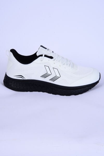 Hummel 900460-9124 Alovan Fileli Deri Detaylı Yüksek Taban Rahat Faylon Taban Hafif Esnek Beyaz-Siyah Günlük Unisex Spor Ayakkabı
