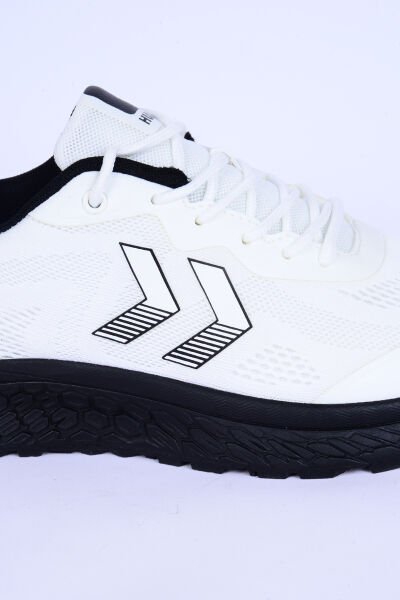 Hummel 900460-9124 Alovan Fileli Deri Detaylı Yüksek Taban Rahat Faylon Taban Hafif Esnek Beyaz-Siyah Günlük Unisex Spor Ayakkabı