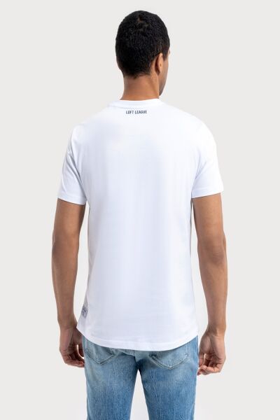 Loft 2035973 Beyaz Erkek Regular Fit Bisiklet Yaka Normal Kesim Loft Baskılı %100 Pamuk Tşört