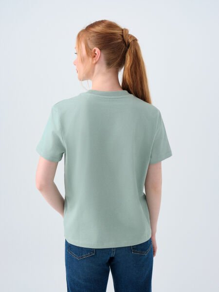Loft LF2036285 Yeşil Kadın Bisiklet Yaka T-shirt