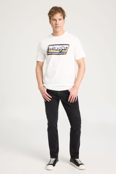 Wrangler W753EEW04 Beyaz Erkek Wrangler Yazılı Regular Fit Bisiklet Yaka T-shirt