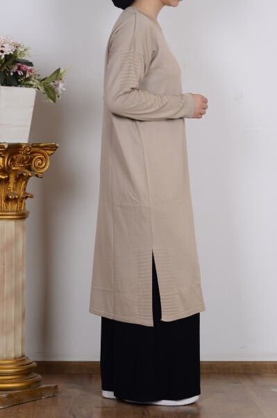 Armine 25YTD4117 Koyu Taş Kadın Bisiklet Yaka Triko Tunik