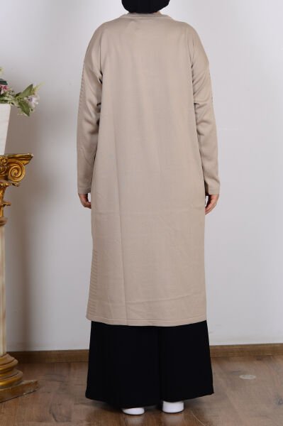 Armine 25YTD4117 Koyu Taş Kadın Bisiklet Yaka Triko Tunik