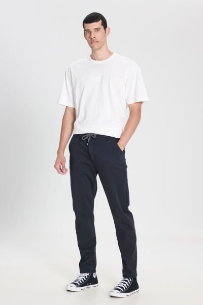 Lee LM043002003 Jogger Non Denim Antrasit  Erkek Belden Lastikli Ve İp Detaylı Pantalon