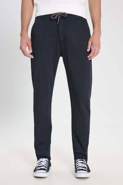 Lee LM043002003 Jogger Non Denim Antrasit  Erkek Belden Lastikli Ve İp Detaylı Pantalon