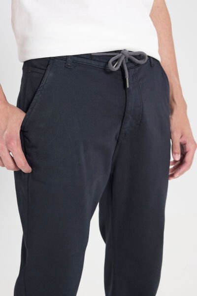 Lee LM043002003 Jogger Non Denim Antrasit  Erkek Belden Lastikli Ve İp Detaylı Pantalon