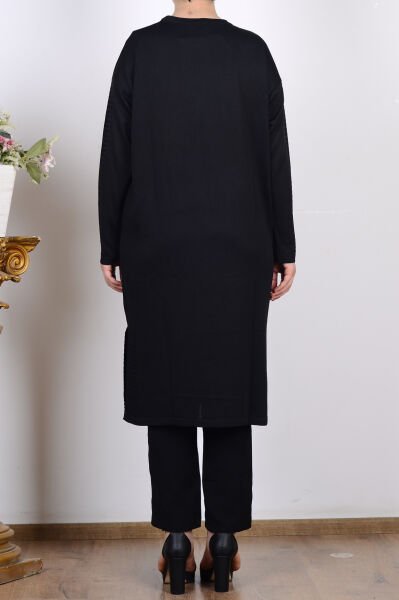 Armine 25YTD4117 Siyah Kadın Bisiklet Yaka Triko Tunik