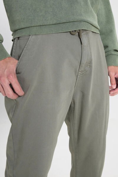 Lee LM043002801 Jogger Non Denim Haki Erkek Belden Lastikli Ve İp Detaylı Pantalon