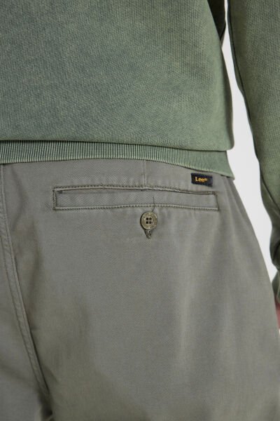 Lee LM043002801 Jogger Non Denim Haki Erkek Belden Lastikli Ve İp Detaylı Pantalon