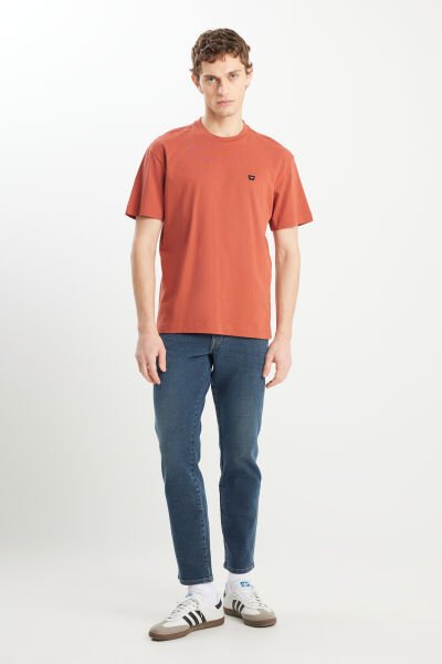 Wrangler MW7NM203877222 Kiremit Erkek Relax Fit Bisiklet Yaka T-shirt