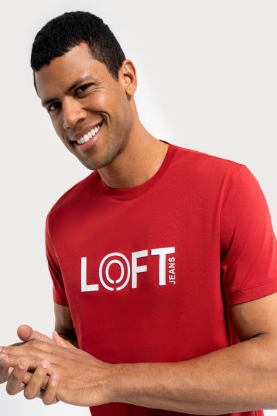 Loft 2035973 Kırmızı Erkek Regular Fit Bisiklet Yaka Normal Kesim Loft Baskılı %100 Pamuk Tşört