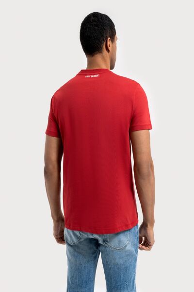 Loft 2035973 Kırmızı Erkek Regular Fit Bisiklet Yaka Normal Kesim Loft Baskılı %100 Pamuk Tşört