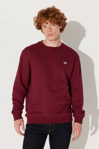 Lee L81IRYA84 Bordo Biskilet Yaka Erkek Sweatshirt
