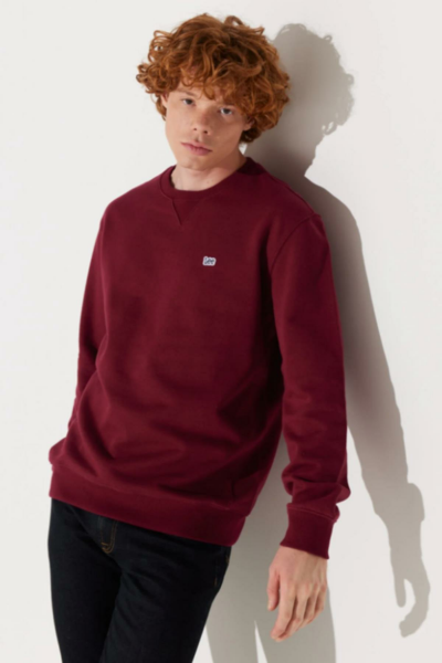 Lee L81IRYA84 Bordo Biskilet Yaka Erkek Sweatshirt