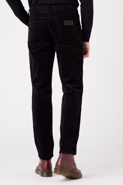 Wrangler W12SEC100 Texas Silim Siyah Erkek Normal Bel Normal Paça Kadife Pantalon