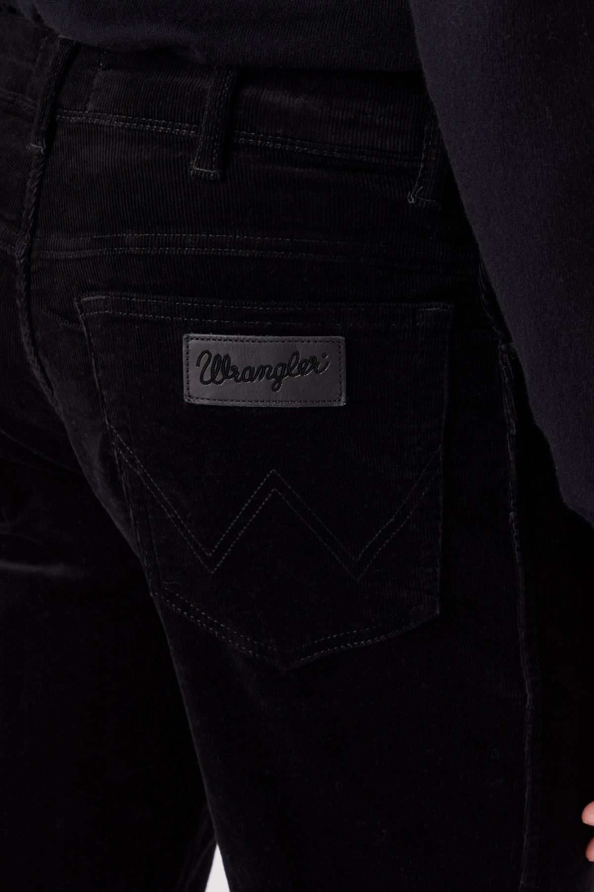 Wrangler W12SEC100 Texas Silim Siyah Erkek Normal Bel Normal Paça Kadife Pantalon