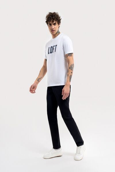 Loft 2035789 Beyaz Erkek Regular Fit Bisiklet Yaka Normal Kesim Loft Baskılı %100 Pamuk Tşört