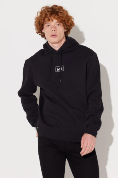 Lee L212302001 Siyah Kapüşonlu Erkek Sweat